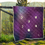 Galaxy Moon Phase Print Quilt