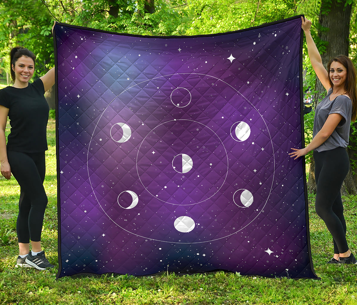 Galaxy Moon Phase Print Quilt