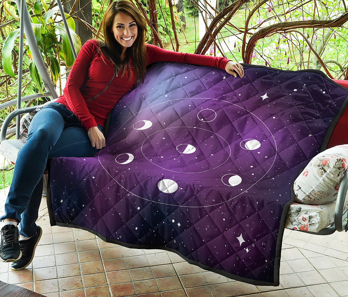 Galaxy Moon Phase Print Quilt
