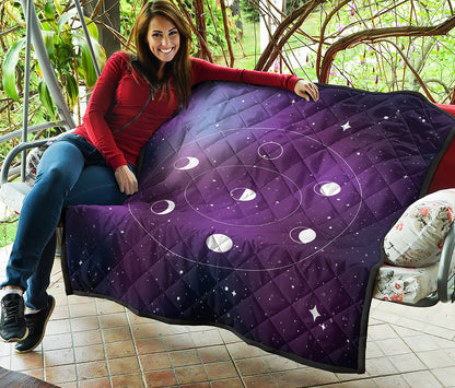 Galaxy Moon Phase Print Quilt