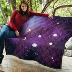 Galaxy Moon Phase Print Quilt