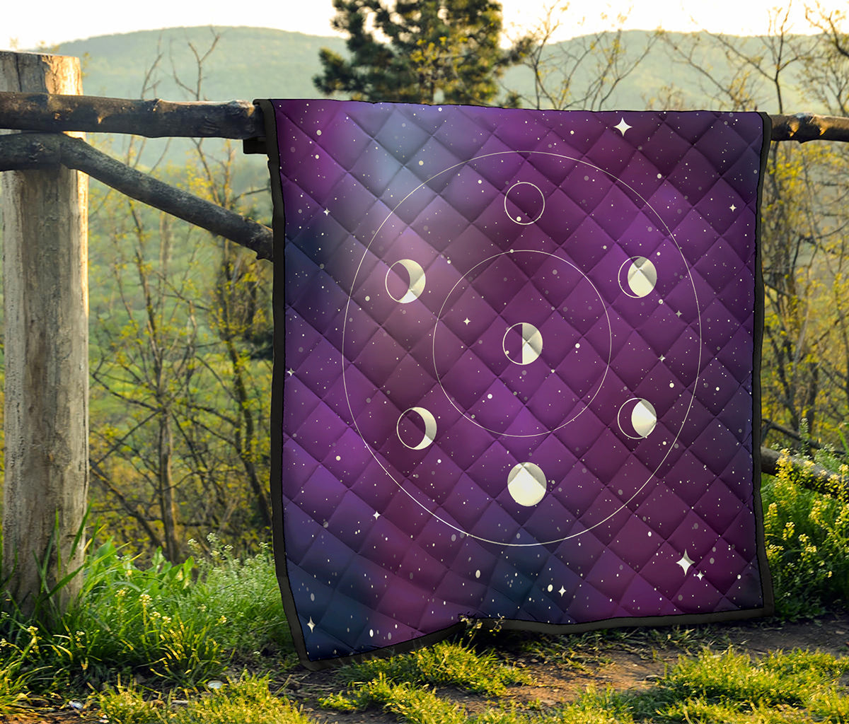 Galaxy Moon Phase Print Quilt