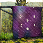 Galaxy Moon Phase Print Quilt
