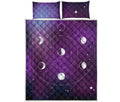 Galaxy Moon Phase Print Quilt Bed Set