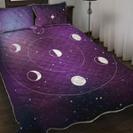 Galaxy Moon Phase Print Quilt Bed Set