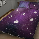 Galaxy Moon Phase Print Quilt Bed Set