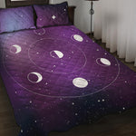 Galaxy Moon Phase Print Quilt Bed Set