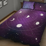Galaxy Moon Phase Print Quilt Bed Set