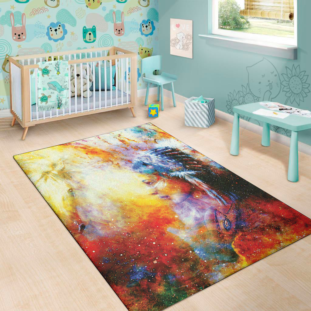 Galaxy Native Indian Woman Print Area Rug