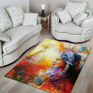 Galaxy Native Indian Woman Print Area Rug