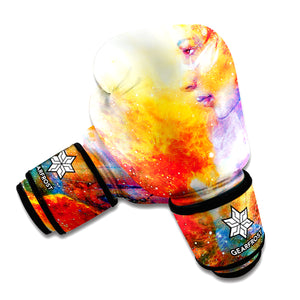 Galaxy Native Indian Woman Print Boxing Gloves