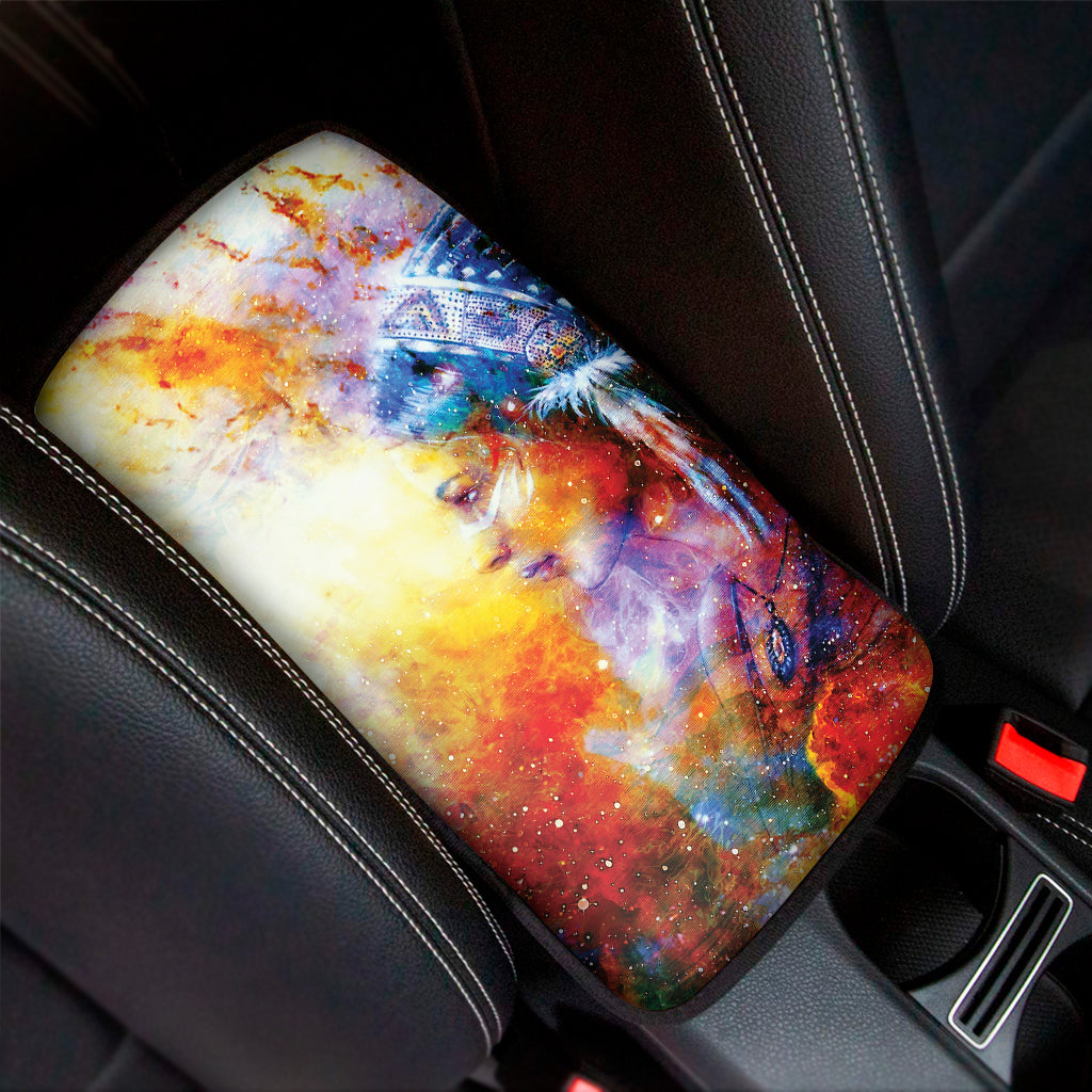 Galaxy Native Indian Woman Print Car Center Console Cover