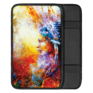 Galaxy Native Indian Woman Print Car Center Console Cover