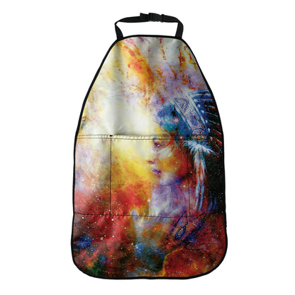 Galaxy Native Indian Woman Print Car Seat Organizers