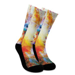 Galaxy Native Indian Woman Print Crew Socks