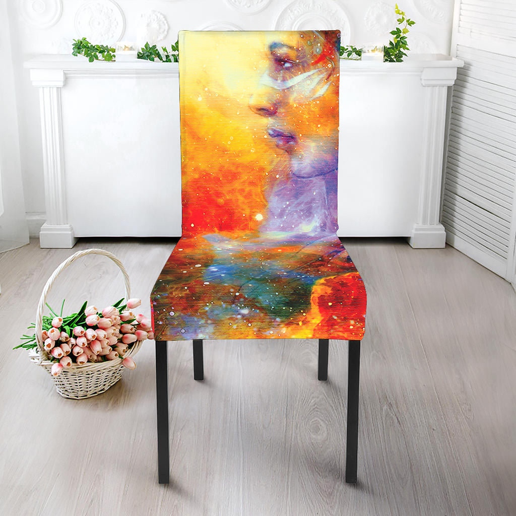 Galaxy Native Indian Woman Print Dining Chair Slipcover