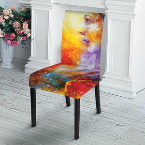 Galaxy Native Indian Woman Print Dining Chair Slipcover