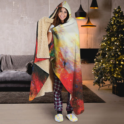 Galaxy Native Indian Woman Print Hooded Blanket