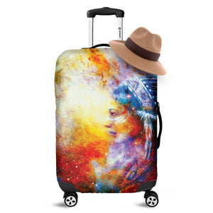 Galaxy Native Indian Woman Print Luggage Cover