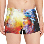 Galaxy Native Indian Woman Print Men's Boxer Briefs