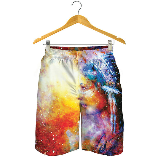Galaxy Native Indian Woman Print Men's Shorts