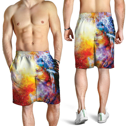 Galaxy Native Indian Woman Print Men's Shorts