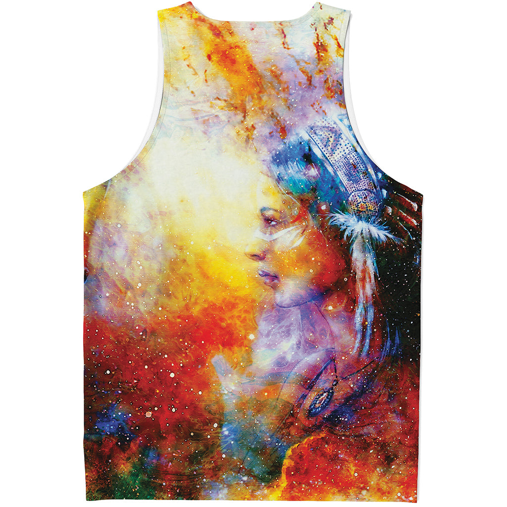 Galaxy Native Indian Woman Print Men's Tank Top