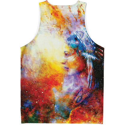 Galaxy Native Indian Woman Print Men's Tank Top