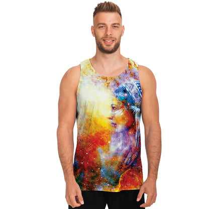 Galaxy Native Indian Woman Print Men's Tank Top