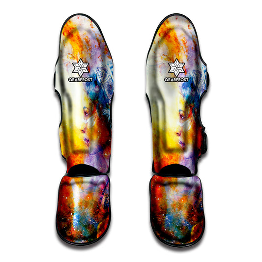 Galaxy Native Indian Woman Print Muay Thai Shin Guard