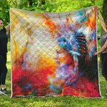 Galaxy Native Indian Woman Print Quilt