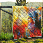 Galaxy Native Indian Woman Print Quilt