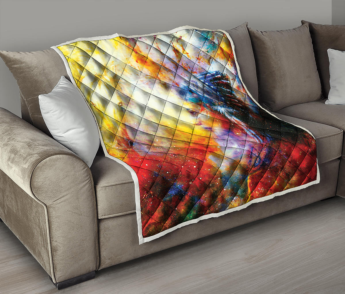 Galaxy Native Indian Woman Print Quilt