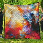 Galaxy Native Indian Woman Print Quilt