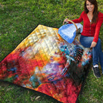 Galaxy Native Indian Woman Print Quilt