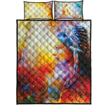 Galaxy Native Indian Woman Print Quilt Bed Set