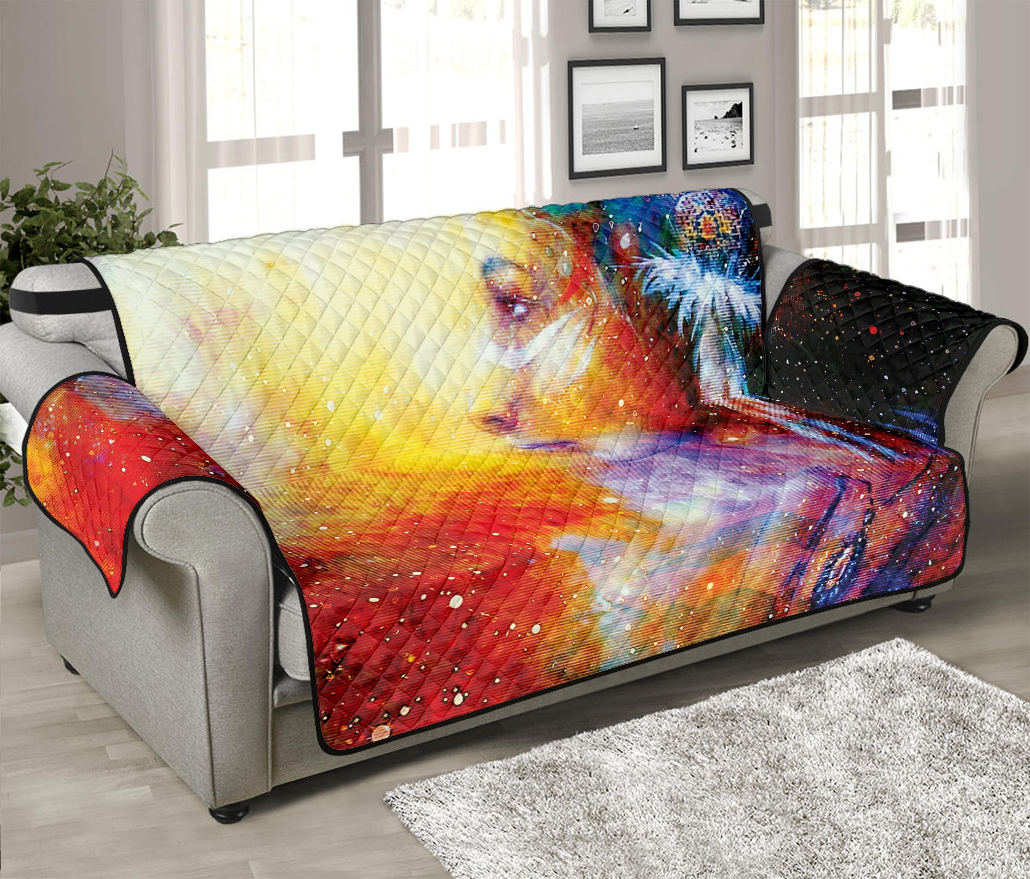 Galaxy Native Indian Woman Print Sofa Protector