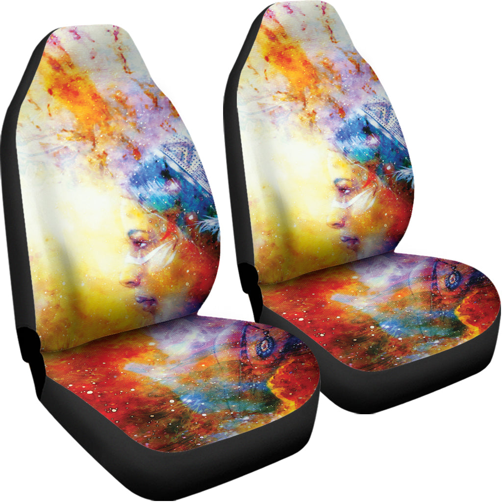 Galaxy Native Indian Woman Print Universal Fit Car Seat Covers