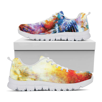 Galaxy Native Indian Woman Print White Sneakers