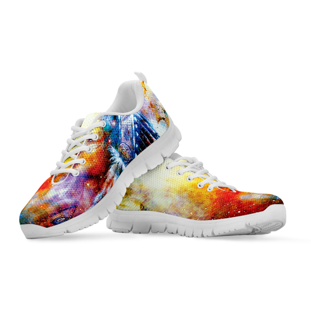 Galaxy Native Indian Woman Print White Sneakers