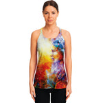 Galaxy Native Indian Woman Print Women's Racerback Tank Top