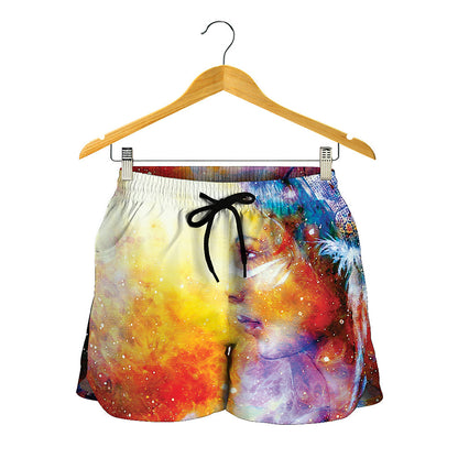 Galaxy Native Indian Woman Print Women's Shorts