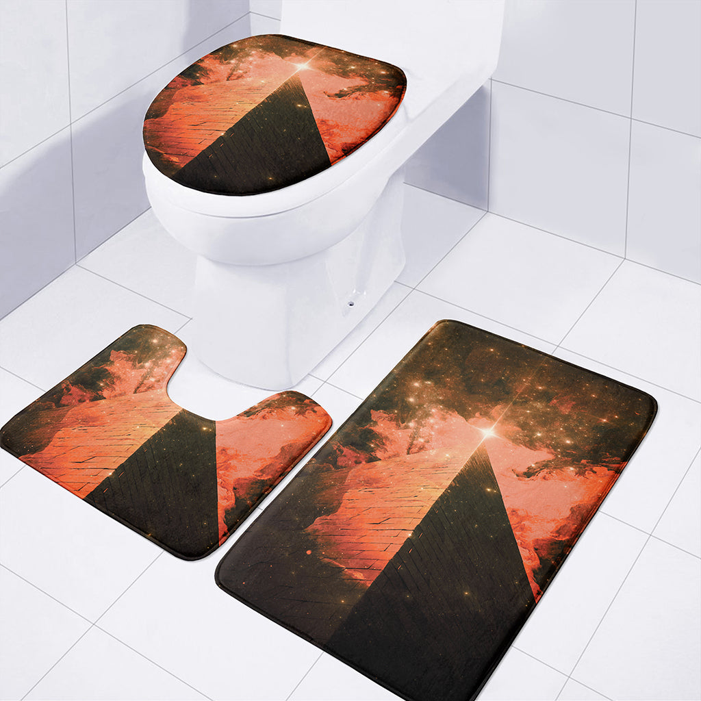 Galaxy Pyramid Print 3 Piece Bath Mat Set