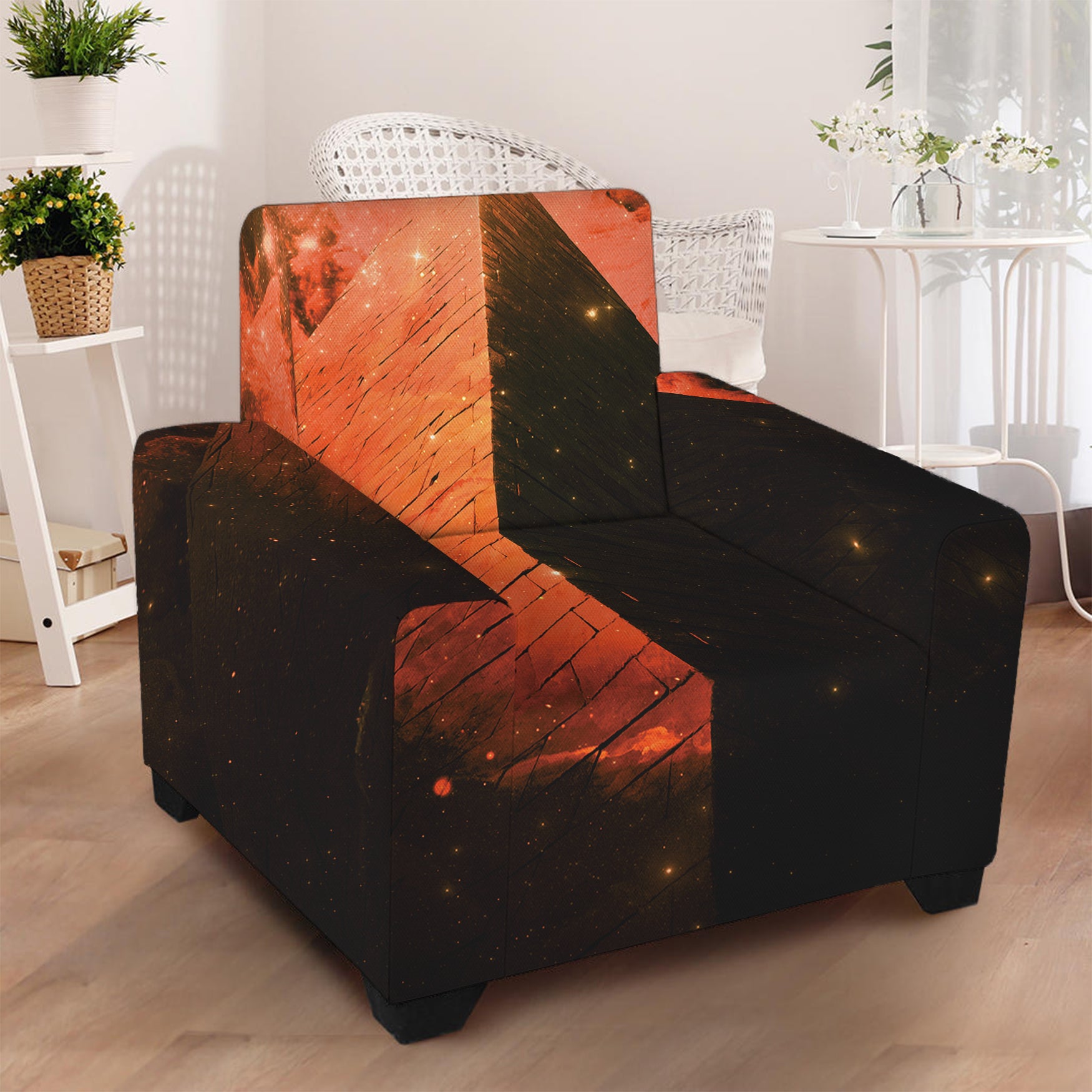 Galaxy Pyramid Print Armchair Slipcover