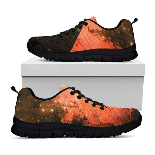 Galaxy Pyramid Print Black Sneakers