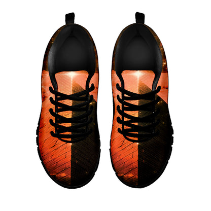 Galaxy Pyramid Print Black Sneakers
