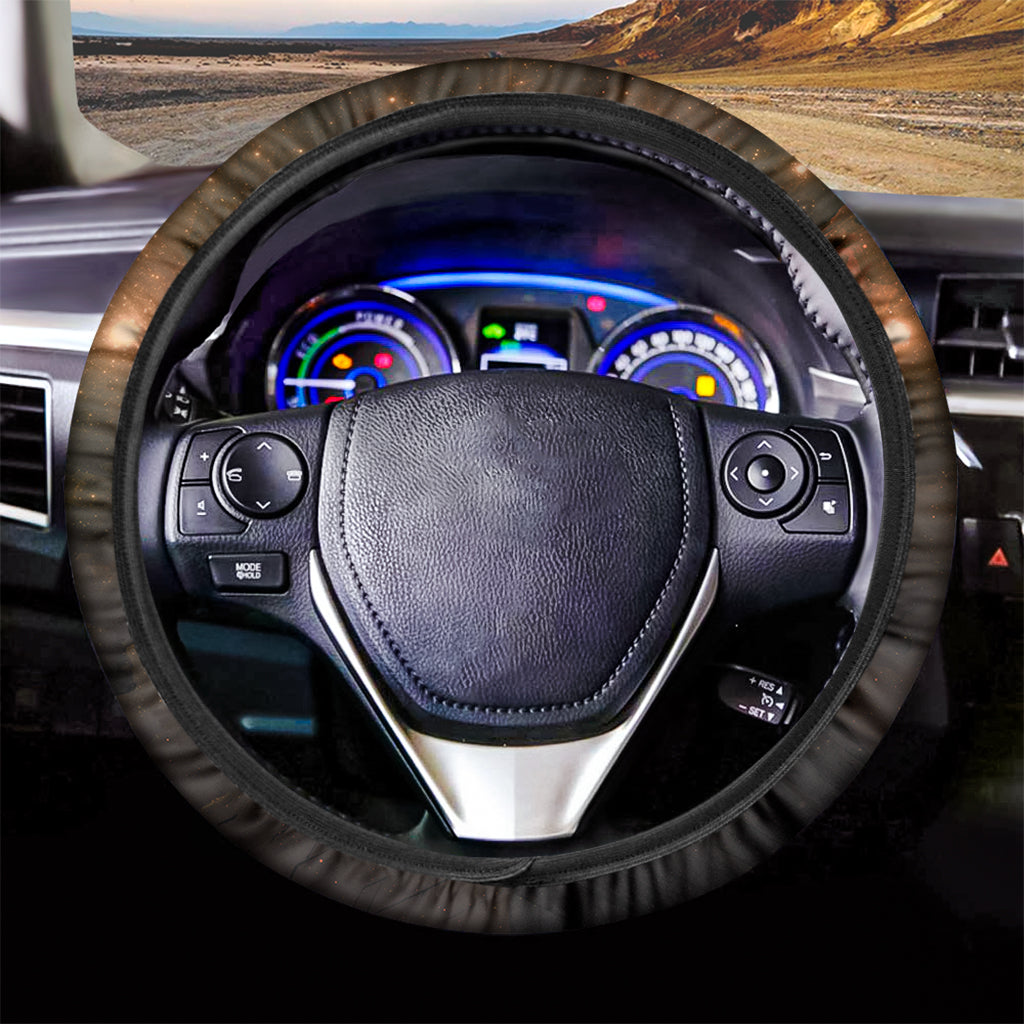 Galaxy Pyramid Print Car Steering Wheel Cover
