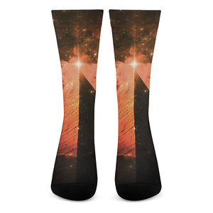 Galaxy Pyramid Print Crew Socks