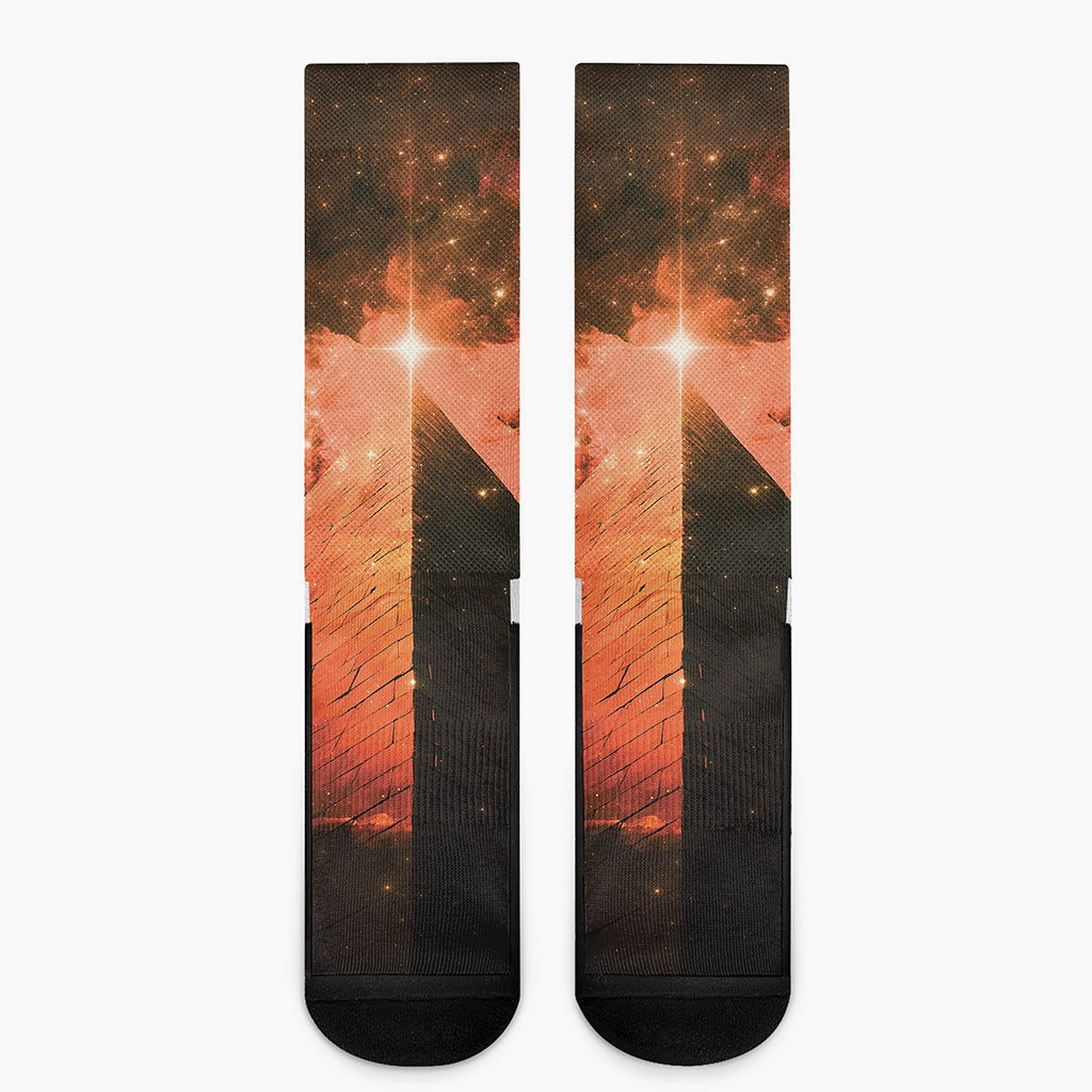 Galaxy Pyramid Print Crew Socks