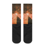 Galaxy Pyramid Print Crew Socks